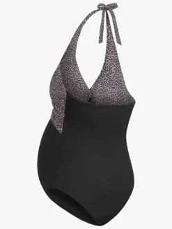 Saltabad Tøj Til Mor*Wilma Graviditetsbadedragt, Grå/Sort Leo