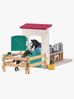 Schleich Legetøjsfigurer*Legetøjssæt Hesteboks med Hoppe og Føl Flerfarvet/Sort