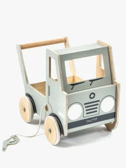 Smallstuff Babylegetøj*Gåvogn Lastbil i Træ, Grå Grå