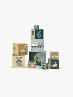 Smallstuff Babylegetøj*Stableklodser 1-10 Bondegård 10 Dele Flerfarvet