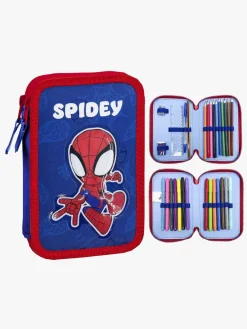 SpideyandFriends Kreativt Legetøj*Spidey And His Amazing Friends Dobbelt Penalhus, Blå/Rød