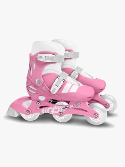 Stamp Skating*Skids Control Justerbar 2-i-1 Inliners Størrelse 27-30, Lyserød/Grå