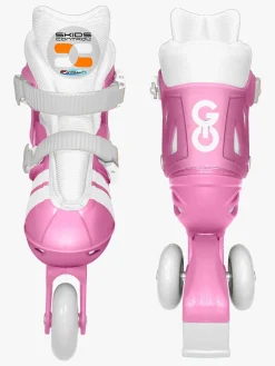 Stamp Skating*Skids Control Justerbar 2-i-1 Inliners Størrelse 27-30, Lyserød/Grå