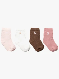 Børn STUCKIES Undertøj>Strømper Baby 4-pak, Rosie