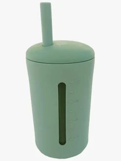 Summerville Spisetid*Organic Silikonekop med Sugerør, Cameo Green Grøn