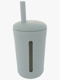 Summerville Organic Silikonekop med Sugerør, Silver Grey