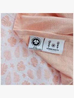 Summerville Stofbleer, Nusseklude & Babytæpper></noscript>Organic Tæppe/ Stofble i Musselin 2-pak Øko, Tropical/Peachy