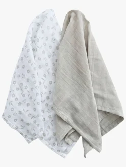 Summerville Organic Tæppe/ Stofble i Musselin 2-pak Øko, Petal/Silver Grey