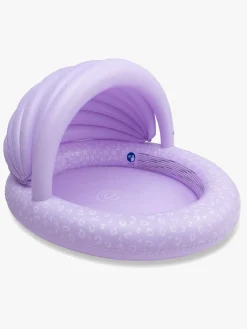 SwimEssentials Vandleg*Swim Essentials Badebassin med Solbeskyttelse 100 cm, Lila Leopard Lilla