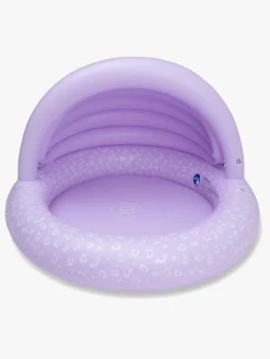 SwimEssentials Vandleg*Swim Essentials Badebassin med Solbeskyttelse 100 cm, Lila Leopard Lilla