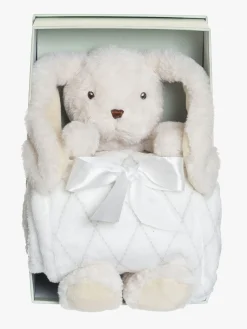 Teddykompaniet Dåbsgaver|Dukker & Bamser*Svea Bamse med Tæppe i Gaveæske, Creme Hvid