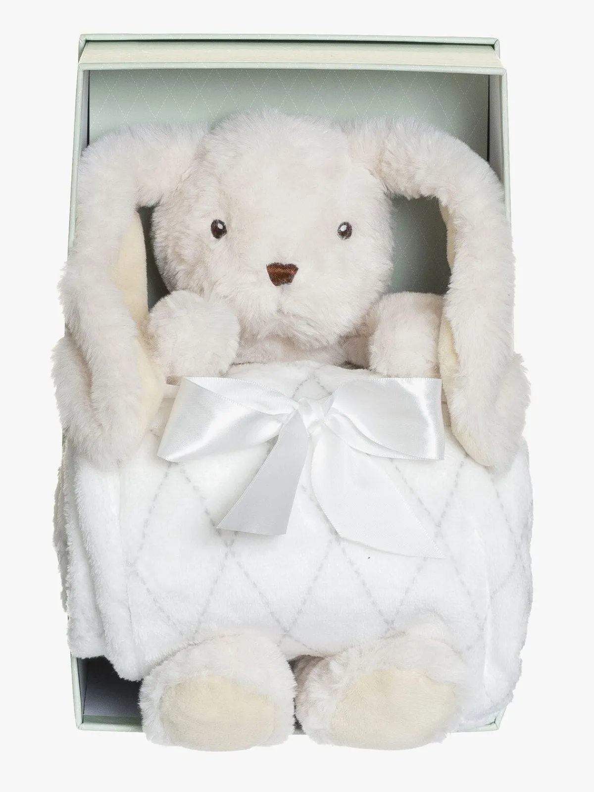 Teddykompaniet Dåbsgaver|Dukker & Bamser*Svea Bamse med Tæppe i Gaveæske, Creme Hvid