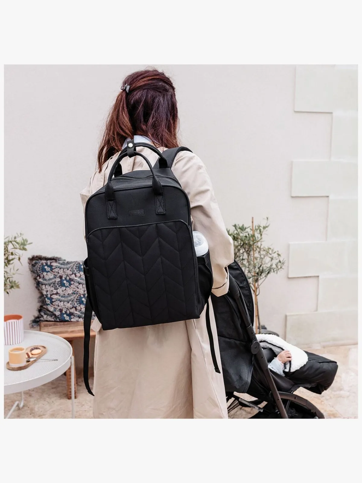 Tineo Pusletasker*Pusletaske Rygsæk, Quilt Svart