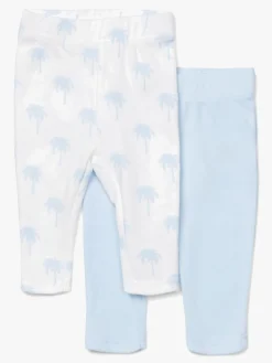 Børn TinyTreasure Underdele>Tiny Treasure Lexi Leggings 2-pak, Blue/Palm