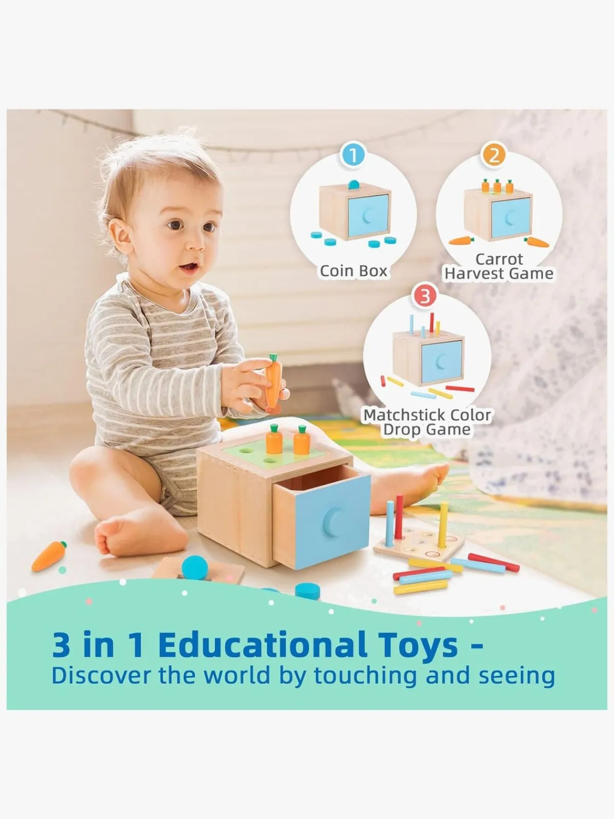 Børn TookyToy Legetøj Til Børn På 0-10 År|Babylegetøj>Aktivitetskasse 13-18 Måneder