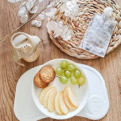 Twistshake Spisetid*Click-Mat Mini Tallerken & Underlag, Hvid