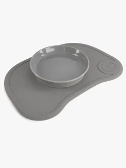 Twistshake Spisetid*Click-Mat Mini Tallerken & Underlag, Grå Blå