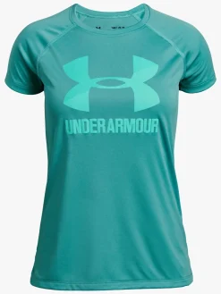 UnderArmour Overdele*Under Armour Big Logo Tee Solid SS Træningstrøje, Shamrock Blå