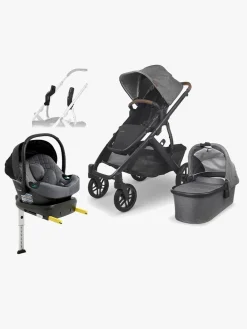 UPPAbaby Vognpakker*VISTA V2 Duovogn inkl. Beemoo Route i-Size Autostol Baby & ISOFIX Base, Greyson Black/Mineral Grey