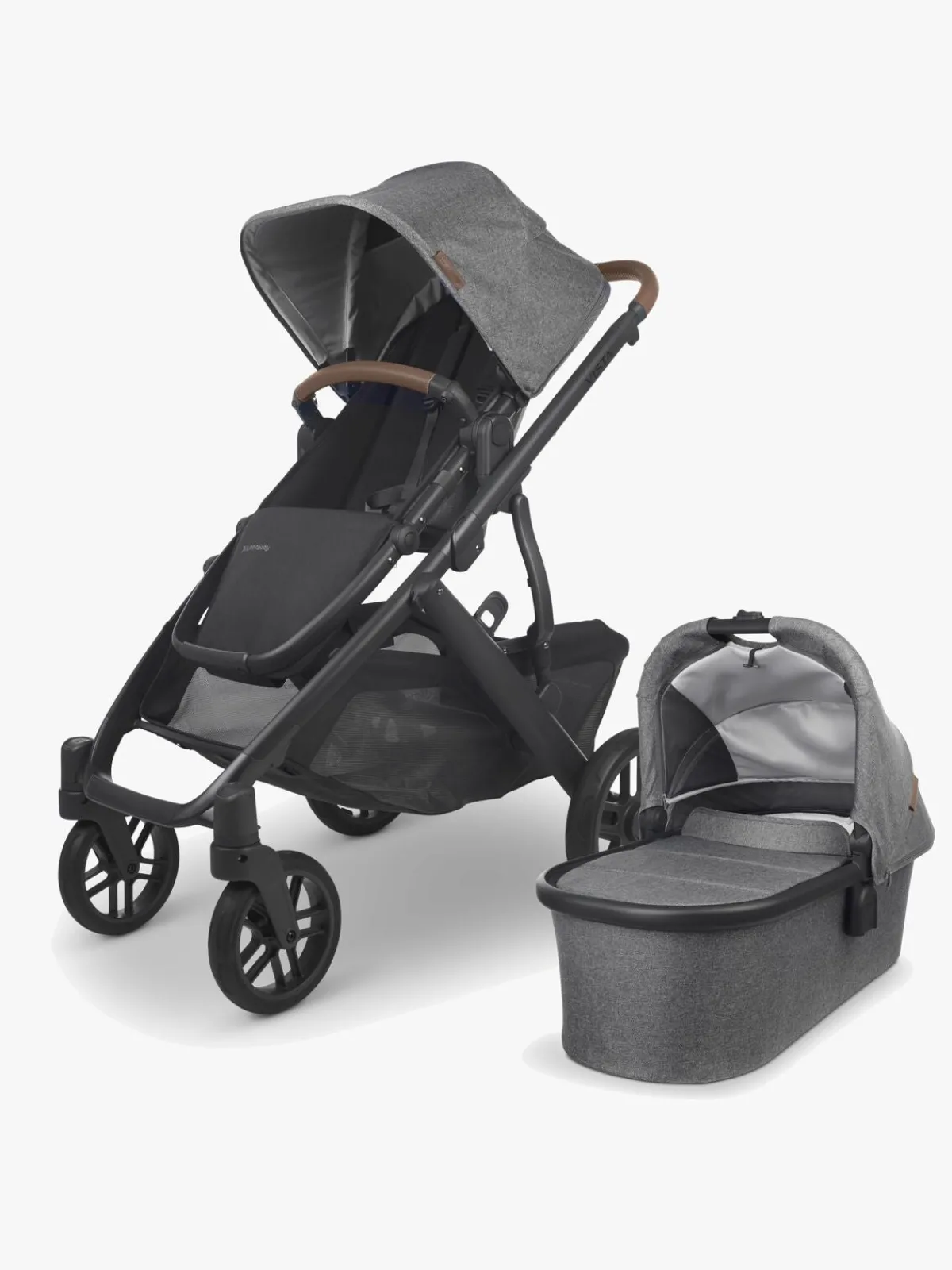 UPPAbaby Vognpakker*VISTA V2 Duovogn inkl. Beemoo Route i-Size Autostol Baby & ISOFIX Base, Greyson Black/Mineral Grey