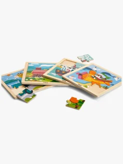 Børn VIGA Spil & Puslespil|Legetøj Til Børn På 0-10 År>Puslespil 4-pak Køretøj