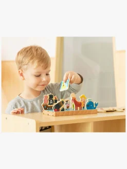 VIGA Spil & Puslespil*Trælegetøj Pirat Og Bondegård 2-i-1