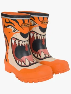 Børn VikingFootwear Viking Jolly Print Gummistøvler, Orange