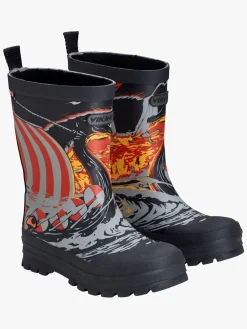 Børn VikingFootwear Gummistøvler>Viking Jolly Print Gummistøvler, Sort