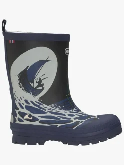 Børn VikingFootwear Viking Jolly Print Thermo Forede Gummistøvler, Blue/Multi