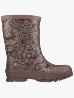 Børn VikingFootwear Viking Jolly Thermo Print Forede Gummistøvler, Dusty Pink/Cream