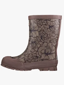 Børn VikingFootwear Viking Jolly Thermo Print Forede Gummistøvler, Dusty Pink/Cream