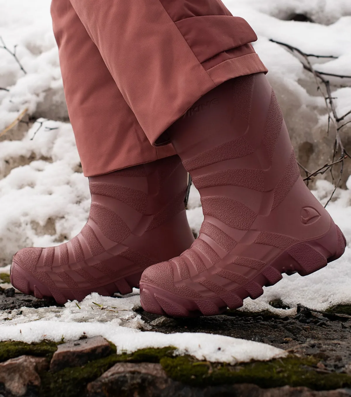 Børn VikingFootwear Viking Ultra Forede Gummistøvler, Rosa/Lyserød