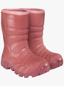 Børn VikingFootwear Viking Ultra Forede Gummistøvler, Rosa/Lyserød