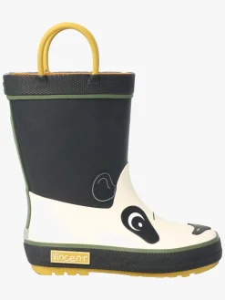Børn Vincent Gummistøvler>Panda Gummistøvler, Black/White