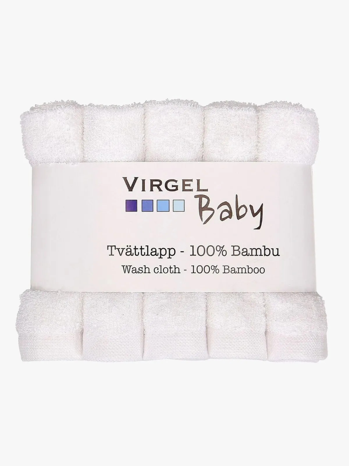 Virgel Pleje & Hygiejne*Vaskeklud Bambus 10-Pak, Hvid