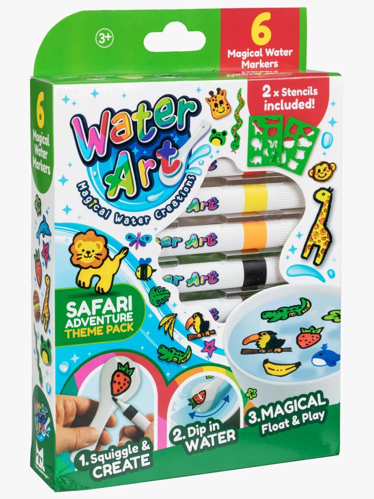 TOYMONSTER Kreativt Legetøj>Water Art Vandbaserede Tusser Safari 6 Stk.