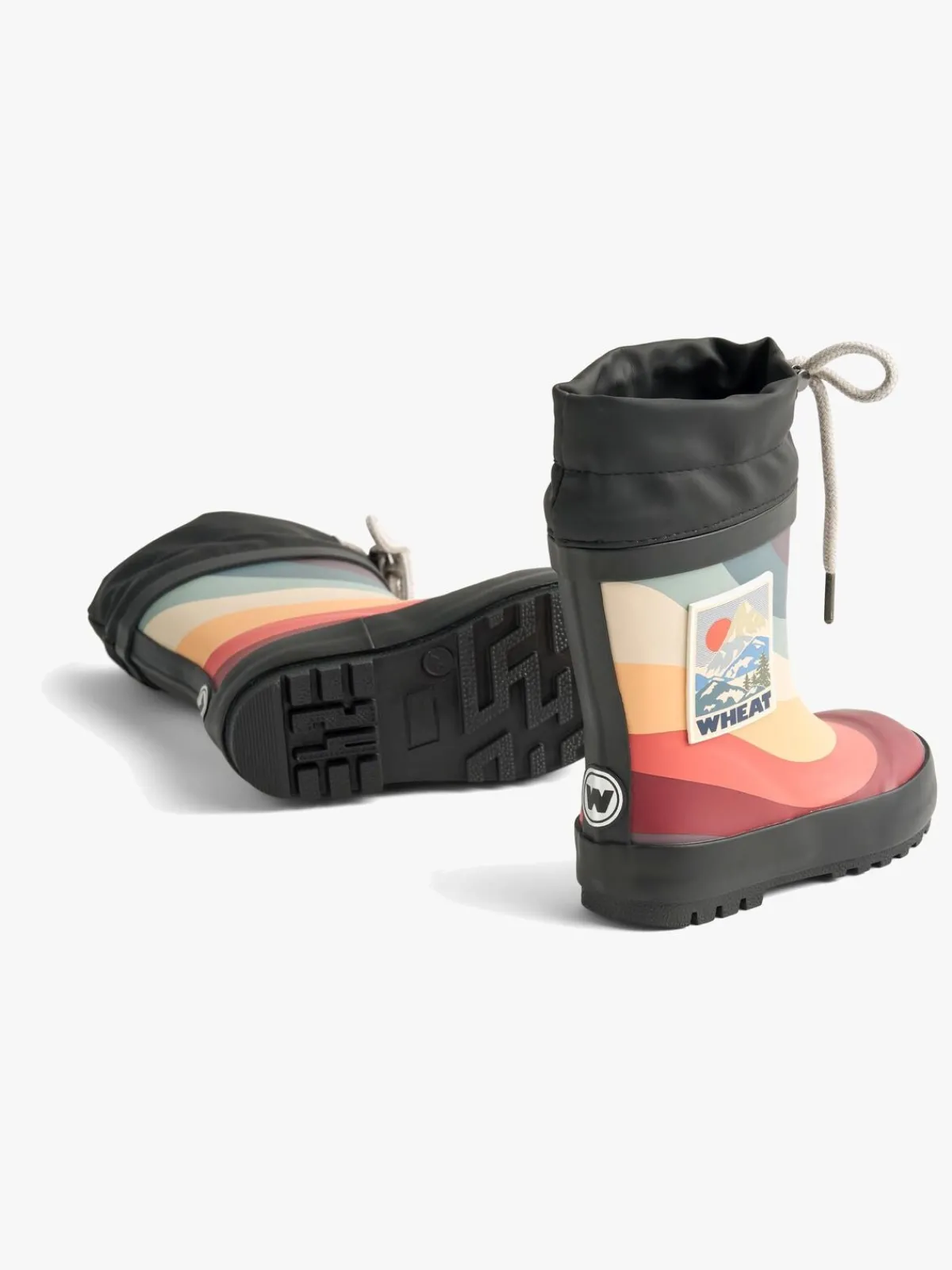 Børn Wheat Gummistøvler>Forede Gummistøvler, Rainbow Waves