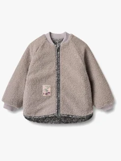 Wheat Fleecetøj|Vintertøj*Lake  Vendbar Termojakke, Black Sea Flowers