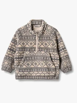 Børn Wheat Fleecetøj>Moon Anorak, Warm Sand Jaquard