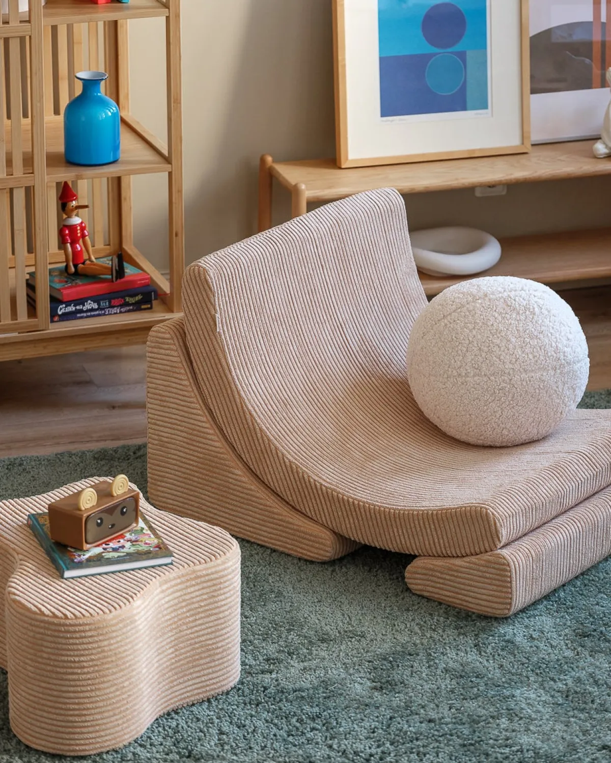 Børn Wigiwama Børnemøbler>Måne Lænestol, Brown Sugar