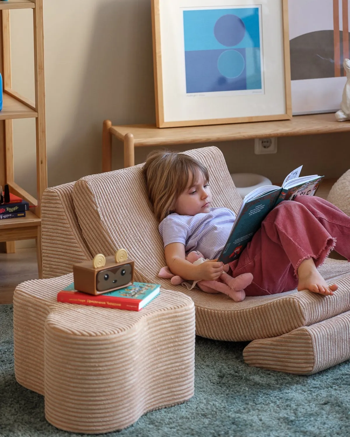 Børn Wigiwama Børnemøbler>Måne Lænestol, Brown Sugar