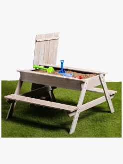 Woodlii Picnicbord med Sandkasse + Låg, Hvid