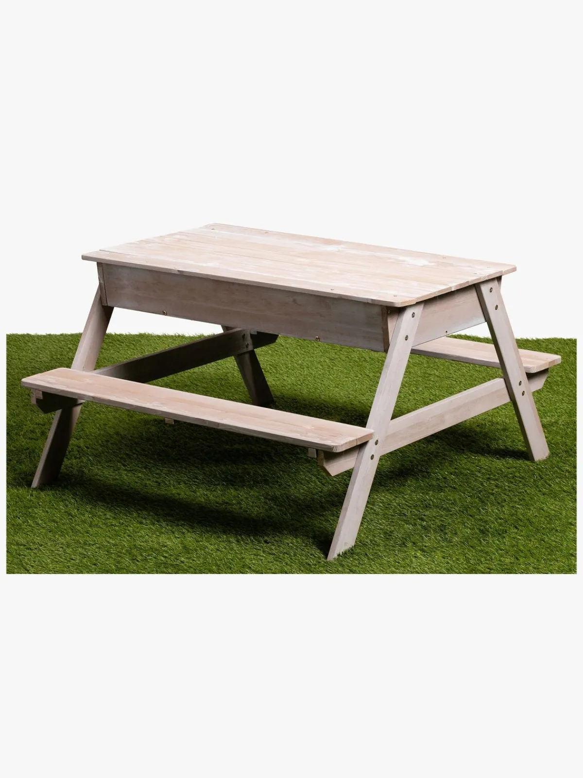 Woodlii Picnicbord med Sandkasse + Låg, Hvid