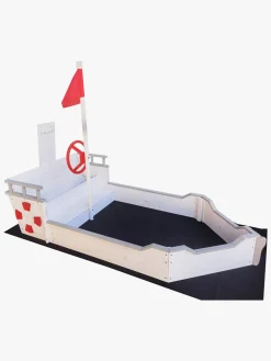 Woodlii Udeleg>Sandkasse i Træ Båd, Hvid